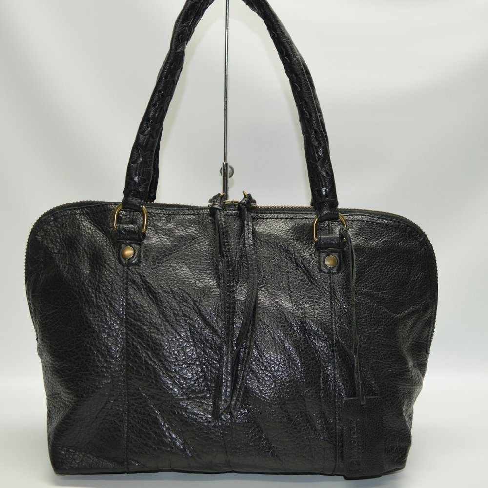 Linea Pelle Black Large Italian Leather Satchel - Picture 1 of 10